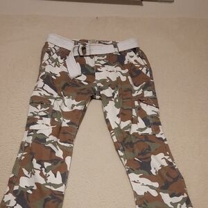 Camouflage Cargo Pants with Belt 0525